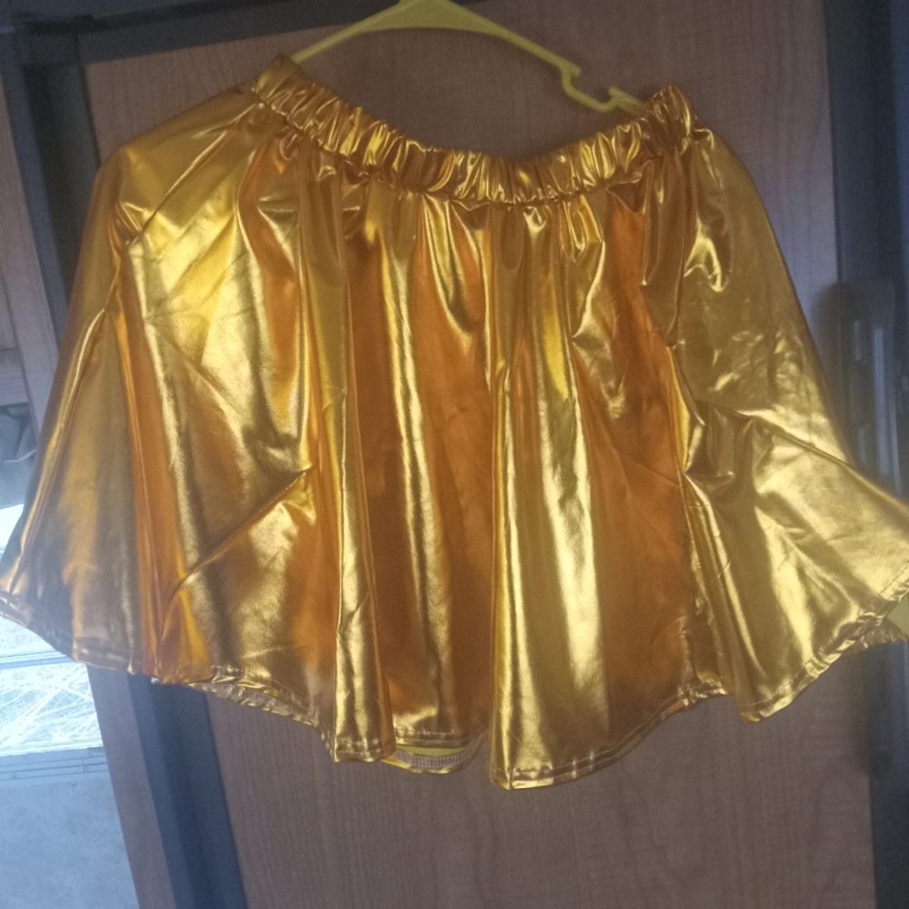 Shiny Gold Skater Skirt